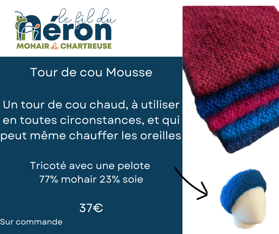 Fiche produit tricot mohair Le Fil du Néron Tour cou Mousse